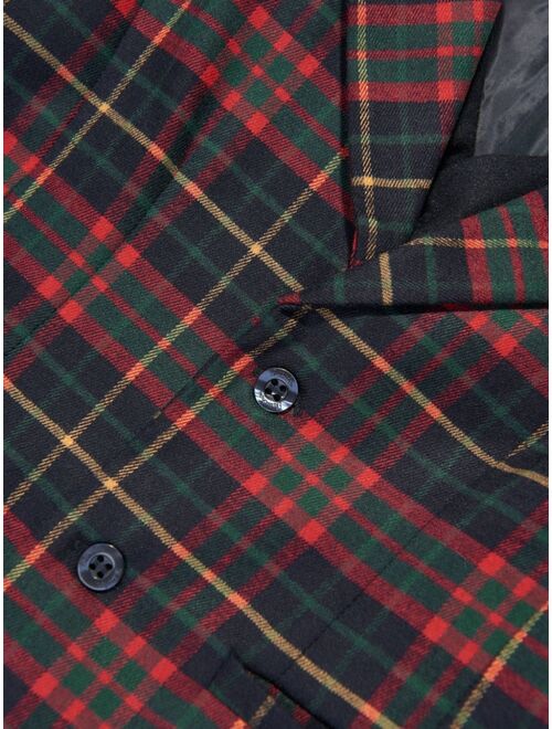 Patachou tartan-check notched-collar shirt