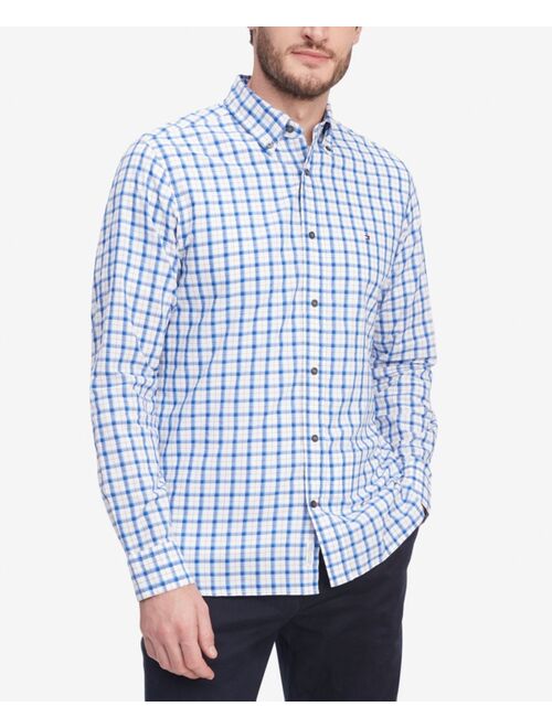 TOMMY HILFIGER Men's Flex Small Check Long-Sleeve Button-Down Shirt