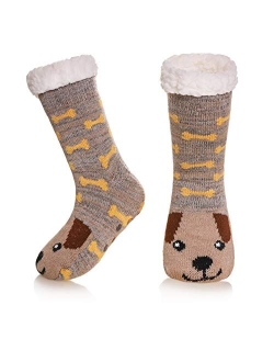 SeeyAN Kids Boy Girl Soft Thick Warm Slipper Socks Winter Fleece Fuzzy Non-Skid Children Home Socks