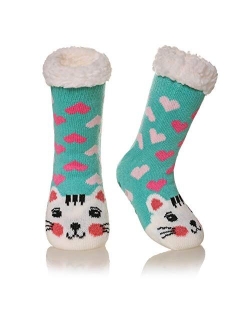 SeeyAN Kids Boy Girl Soft Thick Warm Slipper Socks Winter Fleece Fuzzy Non-Skid Children Home Socks