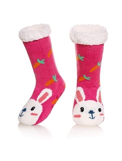 SeeyAN Kids Boy Girl Soft Thick Warm Slipper Socks Winter Fleece Fuzzy Non-Skid Children Home Socks