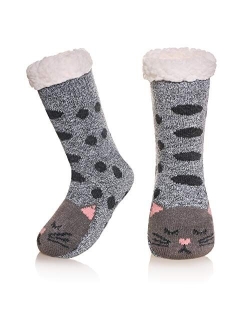 SeeyAN Kids Boy Girl Soft Thick Warm Slipper Socks Winter Fleece Fuzzy Non-Skid Children Home Socks