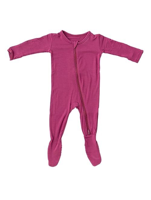 Bamboo Little Soft Baby Bamboo Viscose Footie Pajamas, Zipper Closure, 0-24 Months