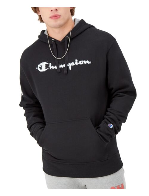 CHAMPION Men's Powerblend Standard-Fit Logo-Print Fleece Hoodie