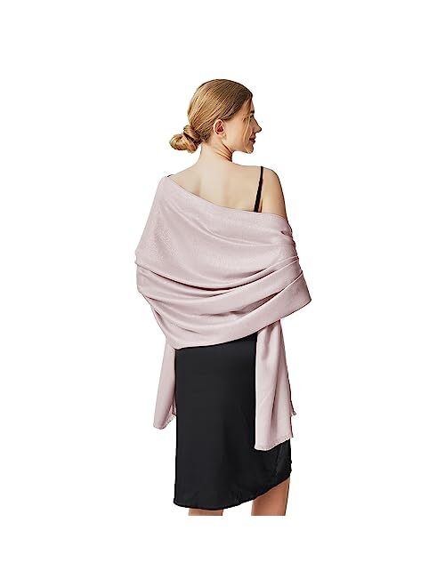 vimate Sparkling Metallic Pashmina Shawl Wraps Scarf for Evening Party Bridal Wedding Formal Dresses