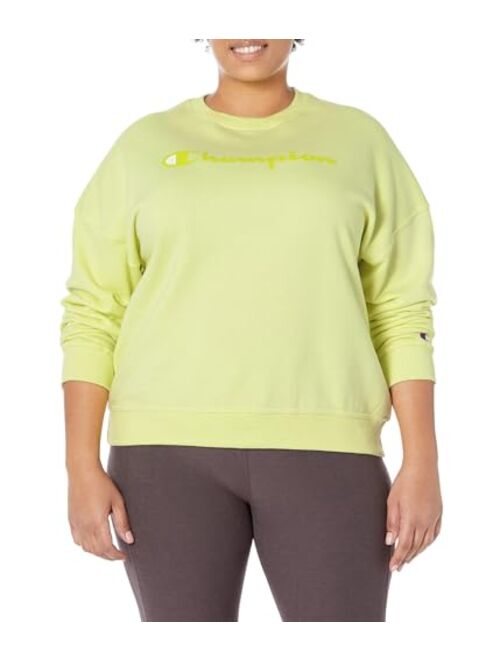 Champion Women's Sweatshirt, Powerblend, Crewneck for Women, Script (Plus Size Available)