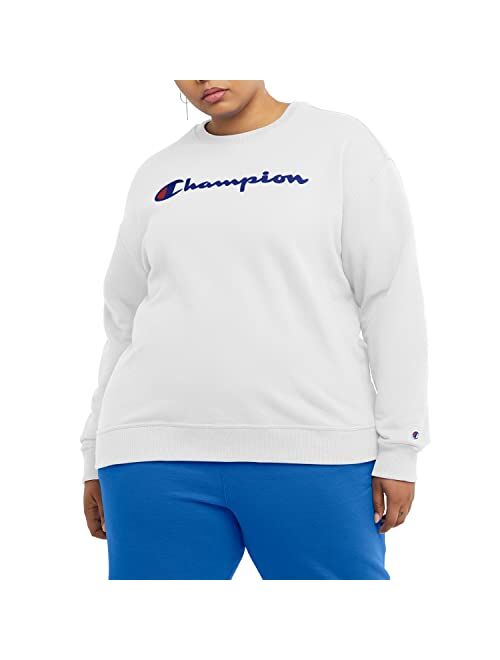 Champion Women's Sweatshirt, Powerblend, Crewneck for Women, Script (Plus Size Available)