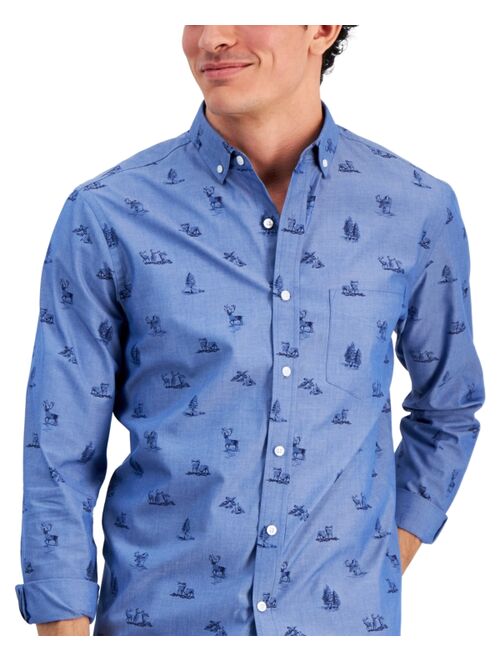 CLUB ROOM Men's Hunterland Chambray Shirt, Created for Macy's