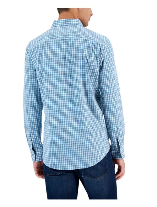 CLUB ROOM Men's Merk Stretch Long Sleeve Poplin Button-Down Shirt, Created for Macy's