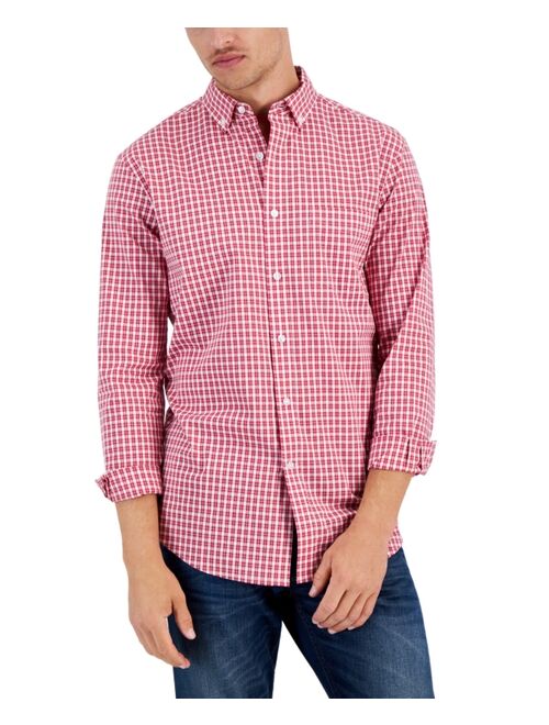 CLUB ROOM Men's Merk Stretch Long Sleeve Poplin Button-Down Shirt, Created for Macy's