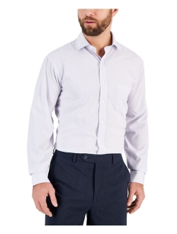 Men's Regular Fit Traveler Fine Stripe Dress Shirt, Created for Macy's