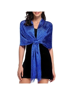 vimate Sparkling Metallic Shawls and Wraps for Evening Party/Wedding/Formal Dresses (With Free Buckle)