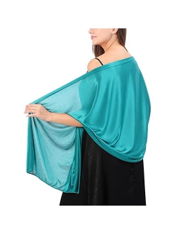 Ralcosuss Womens Satin Silk Shawl and Wrap for Evening Party Dresses Bridal Bridesmaid Wedding Shawl Shoulder Cover Up