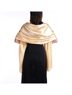 Ralcosuss Womens Satin Silk Shawl and Wrap for Evening Party Dresses Bridal Bridesmaid Wedding Shawl Shoulder Cover Up