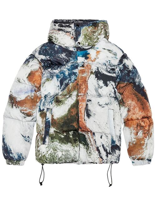 Diesel Planet-print padded jacket