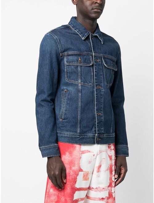 Diesel embroidered-logo denim jacket