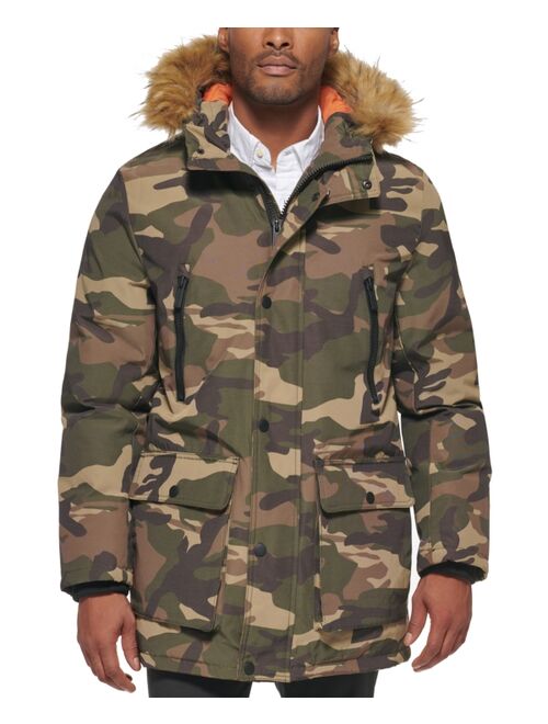 CLUB ROOM Men's Parka with a Faux Fur-Hood Jacket, Created for Macy's