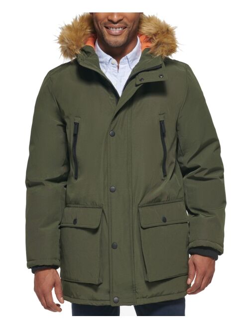 CLUB ROOM Men's Parka with a Faux Fur-Hood Jacket, Created for Macy's