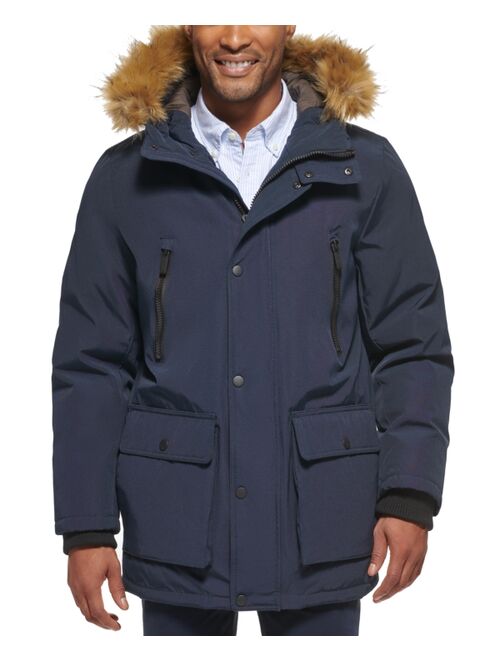 CLUB ROOM Men's Parka with a Faux Fur-Hood Jacket, Created for Macy's