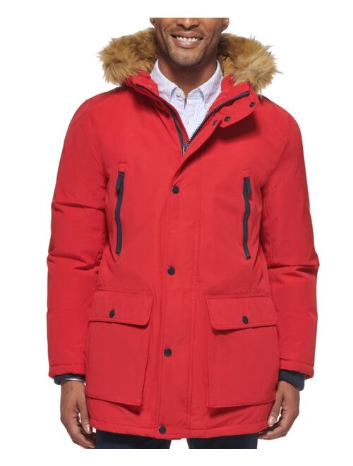 CLUB ROOM Men's Parka with a Faux Fur-Hood Jacket, Created for Macy's