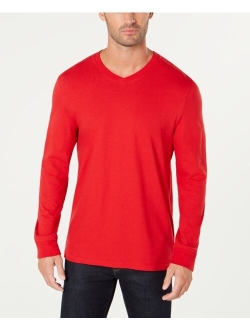 Men's V-Neck Long Sleeve T-Shirt, Created for Macy's