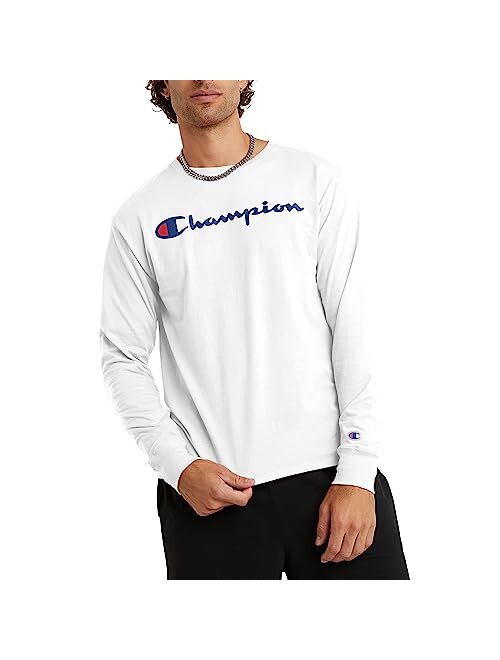 Champion Men's Long Sleeve T-shirt, Classic T-shirt for Men (Reg. Or Big & Tall)