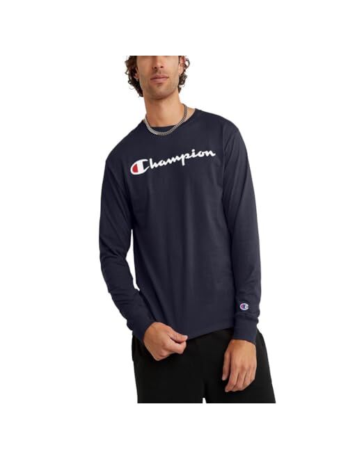 Champion Men's Long Sleeve T-shirt, Classic T-shirt for Men (Reg. Or Big & Tall)