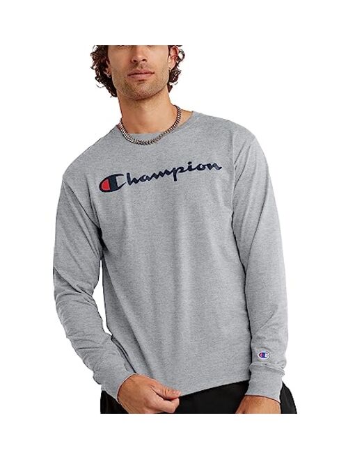 Champion Men's Long Sleeve T-shirt, Classic T-shirt for Men (Reg. Or Big & Tall)