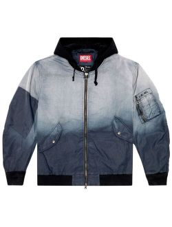 ombr-effect hooded bomber jacket