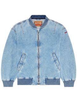 logo-embroidery denim jacket