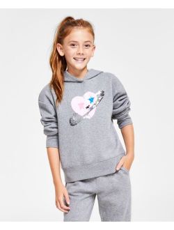 Big Girls Sequin Heart Hoodie, Created for Macy's