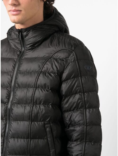 Diesel zip-up hooded padded jacket