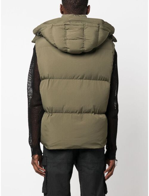 Diesel logo-patch hooded padded gilet