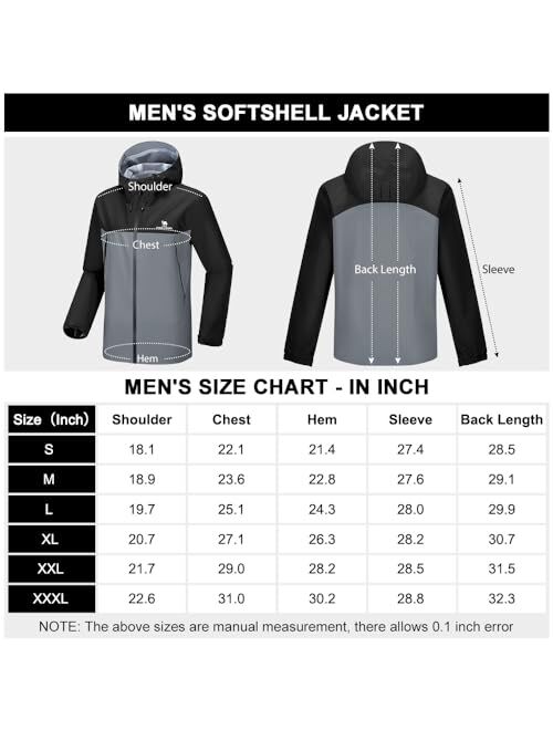 CAMELSPORTS Men's Waterproof Shell Jacket Outdoor Lightweight Breathable Hooded Raincoat for Hiking Cycling Fishing