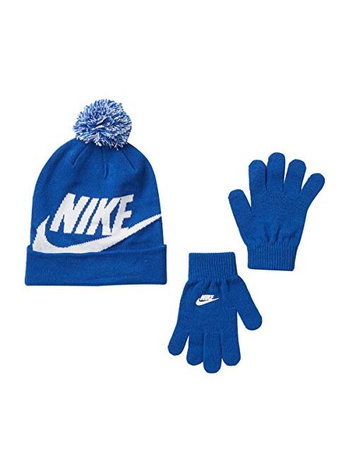 Nike Kids Boy's Swoosh Pom Beanie Gloves Set (Little Kids/Big Kids)