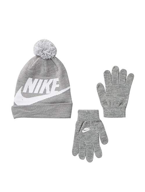 Nike Kids Boy's Swoosh Pom Beanie Gloves Set (Little Kids/Big Kids)