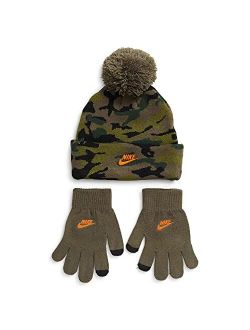 Big Boys 2 Piece Futura Camo-Print Beanie & Gloves Set