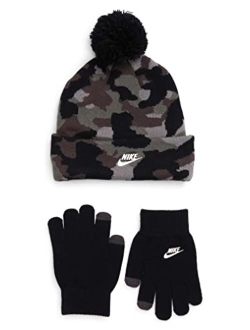 Big Boys 2 Piece Futura Camo-Print Beanie & Gloves Set