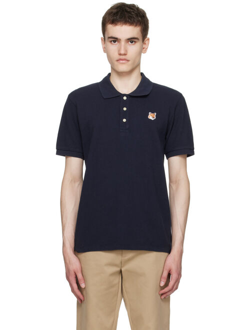 MAISON KITSUN Navy Fox Head Polo