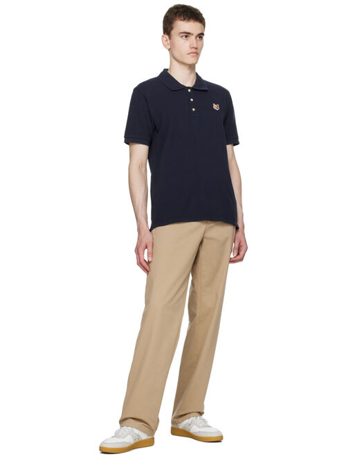 MAISON KITSUN Navy Fox Head Polo