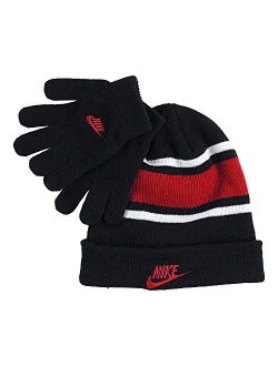 Boy`s Futura Foldover Beanie And Gloves 2 Piece Set