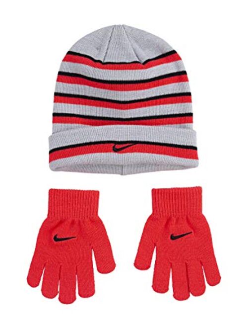 Nike Boy`s Futura Foldover Beanie And Gloves 2 Piece Set