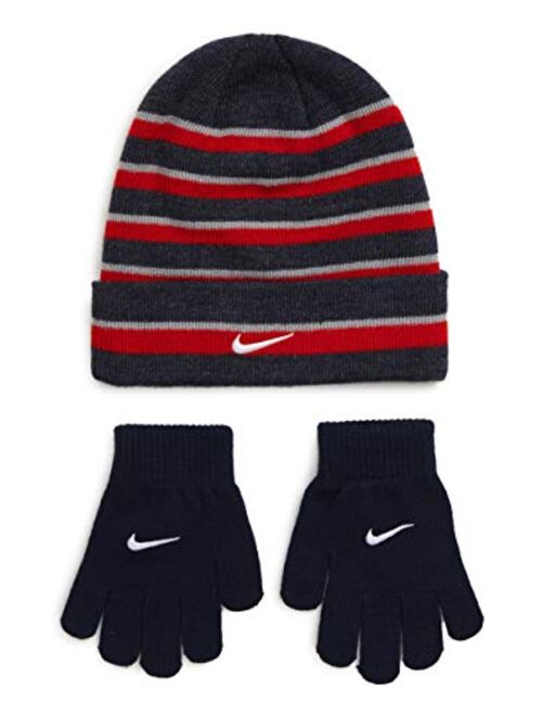 Nike Boy`s Futura Foldover Beanie And Gloves 2 Piece Set