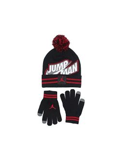 Jumpman Glove & Beanie Hat Boys Clothing Set Size OSFM, Color: Black/Red