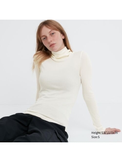 HEATTECH Extra Warm Seamless Ribbed Turtleneck Long-Sleeve T-Shirt