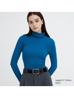 HEATTECH Extra Warm Seamless Ribbed Turtleneck Long-Sleeve T-Shirt