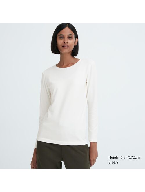 Uniqlo HEATTECH Cotton Crew Neck Long-Sleeve T-Shirt (Extra Warm)