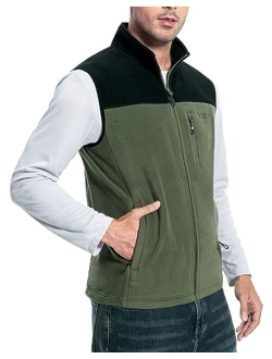 Pioneer Camp Men's Full-Zip Polar Fleece Vest Casual Lightweight Sleeveless Outerwear with 5 Pockets Soft Warm Winter Jacket