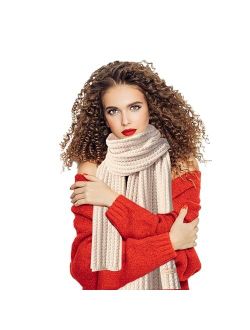 Boaisdus Winter Chunky Knit Scarfs Women's Thick Warm Knit Scarves Soft Long Chunky Knitted Scarf for Outddor Men & Women