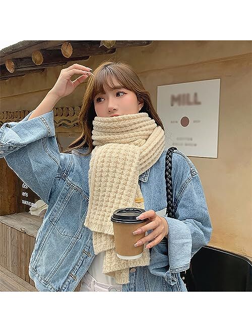 Boaisdus Winter Chunky Knit Scarfs Women's Thick Warm Knit Scarves Soft Long Chunky Knitted Scarf for Outddor Men & Women